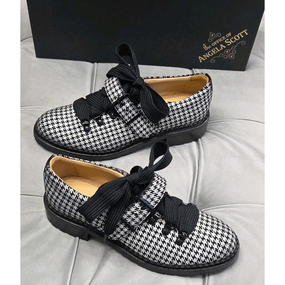 The Office of Angela Scott Ms Françoise Houndstooth Monk Oxford Womens Shoe 37 7
